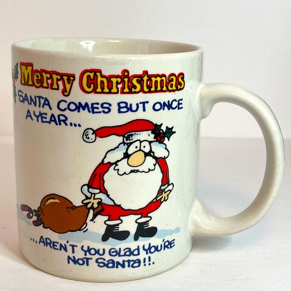 Vintage Christmas Mug Naughty Santa - Picture 1 of 8